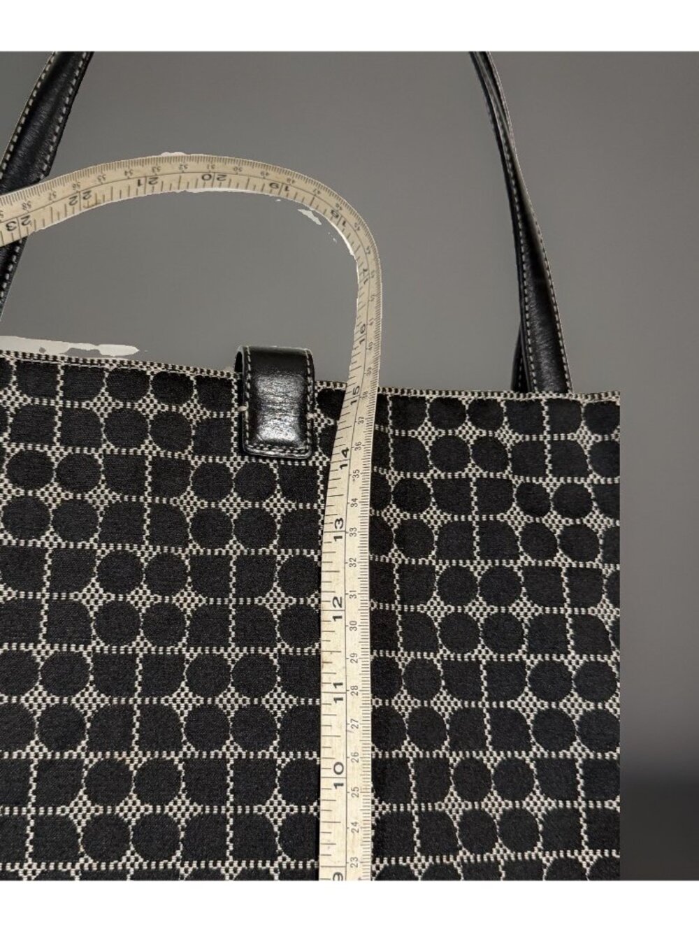 Kate Spade New York Black Beige Geometric Jacquard Classic Print Large Tote Bag - Picture 10 of 16